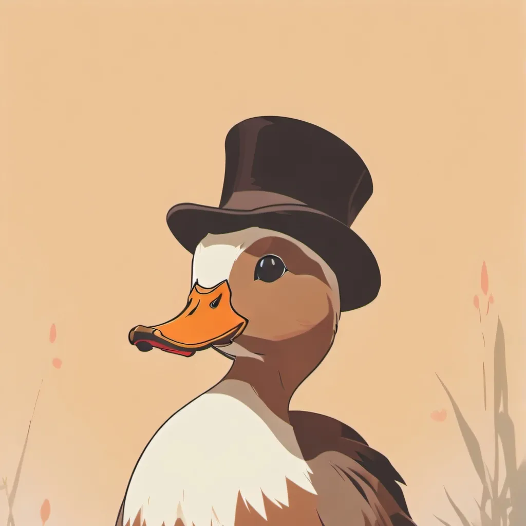 chat with ai character: duck with top hat