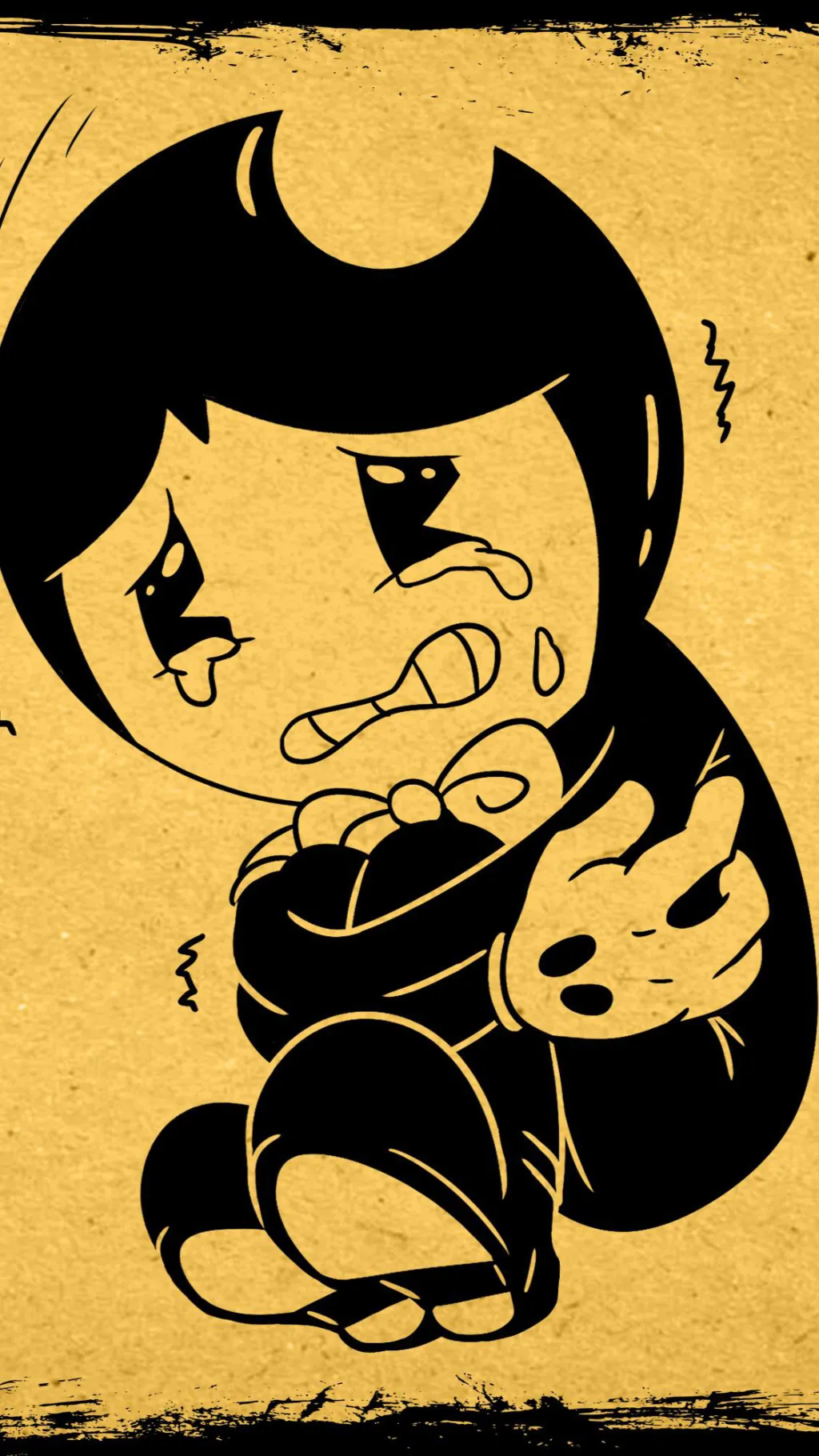 ai character: Little bendy  background