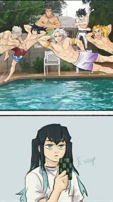 ai character: Kny water park! background