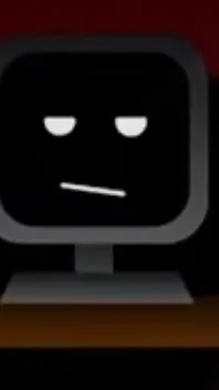 ai character: MrFunComputrRUINED background
