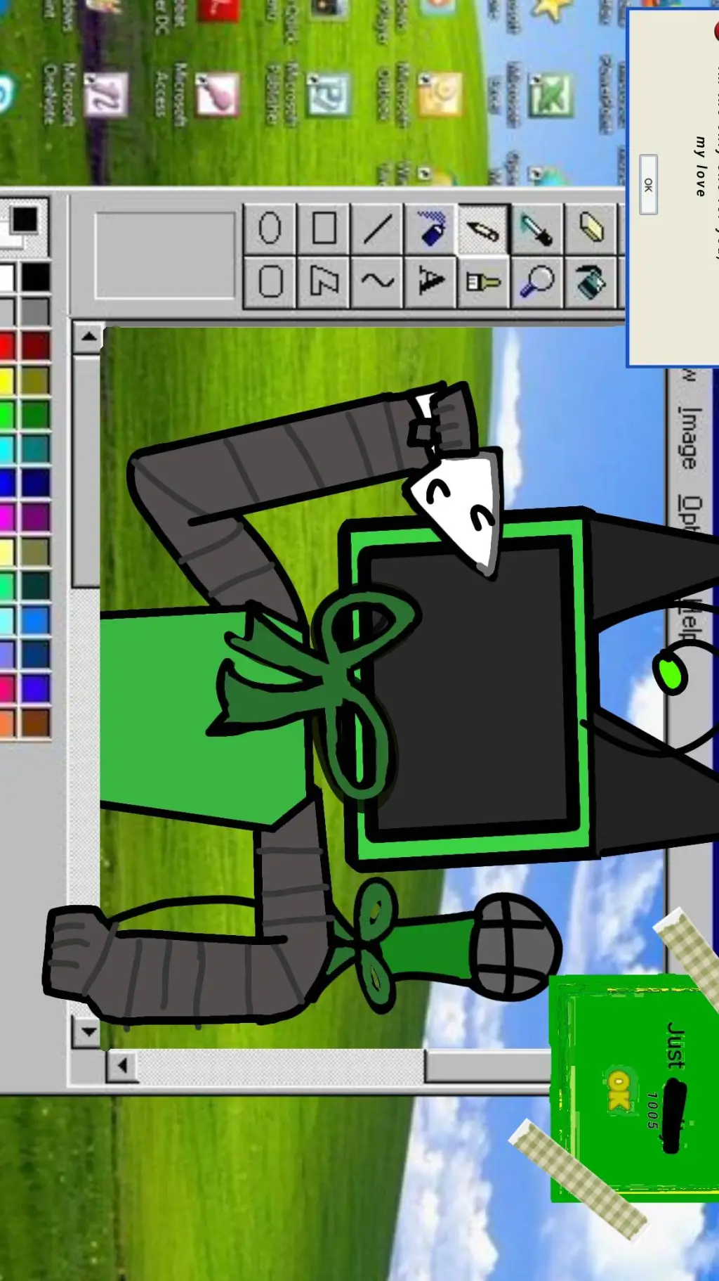 ai character: art block background