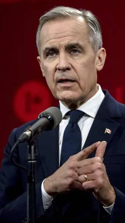 ai character: mark Carney  background