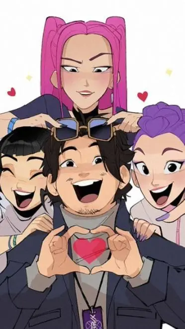 ai character: Hunxtrix💜🩵💗 background