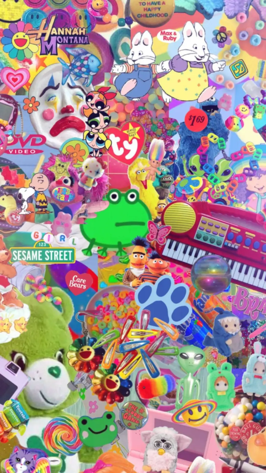 ai character: kidcore infection  background