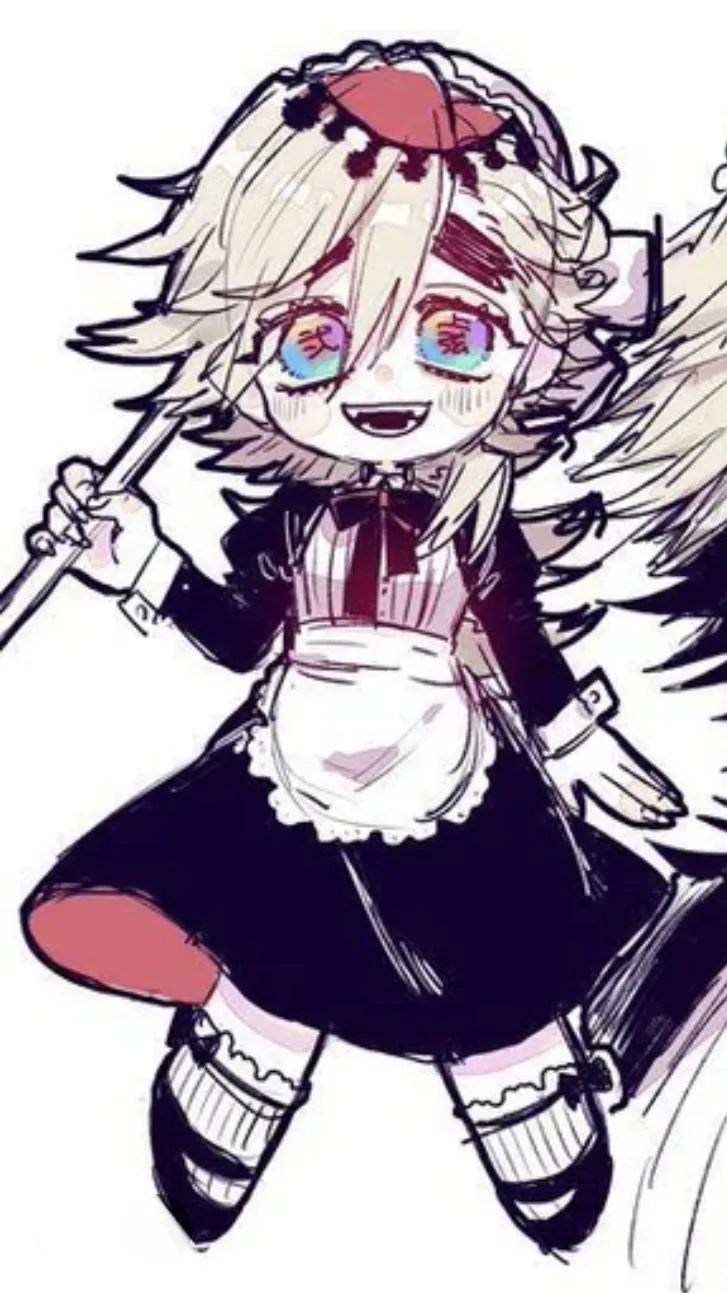 ai character: Douma maid dress￼ background