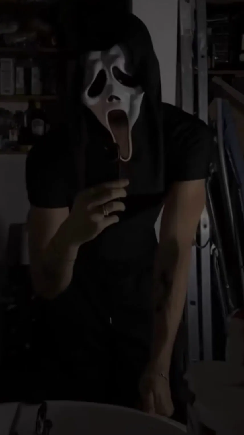 ai character: Ghost face background
