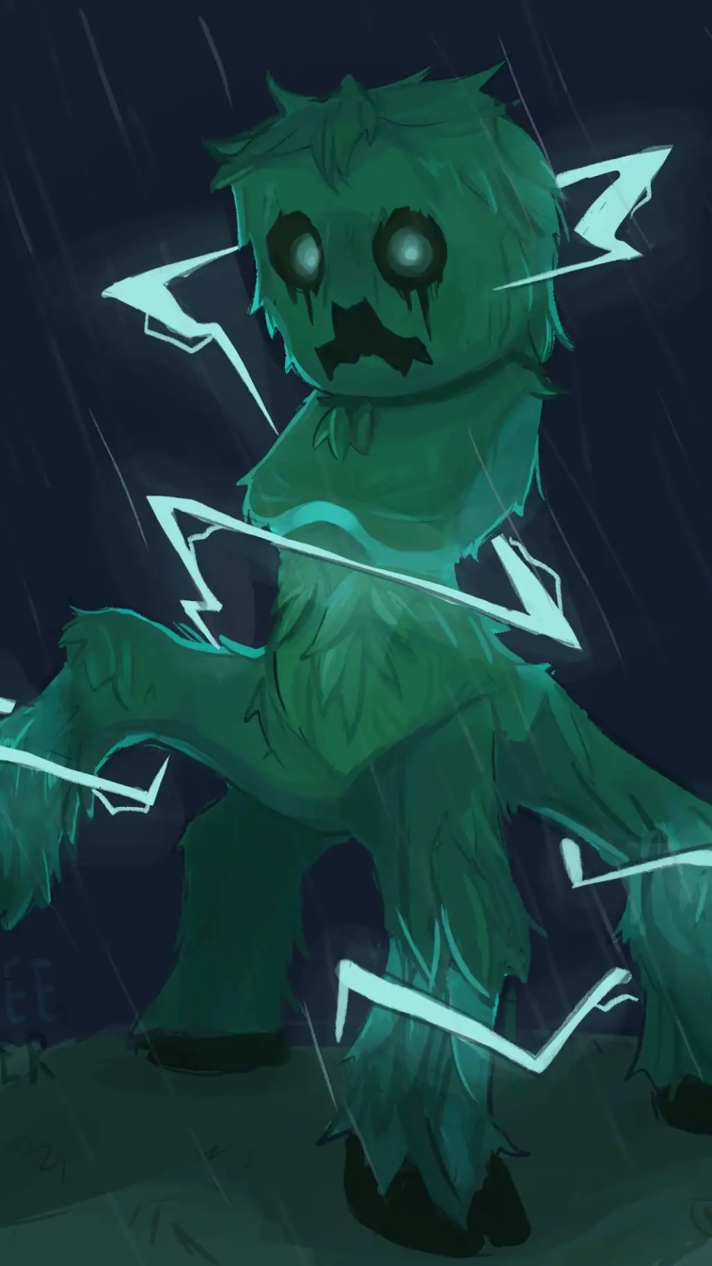 ai character: charged creeper background