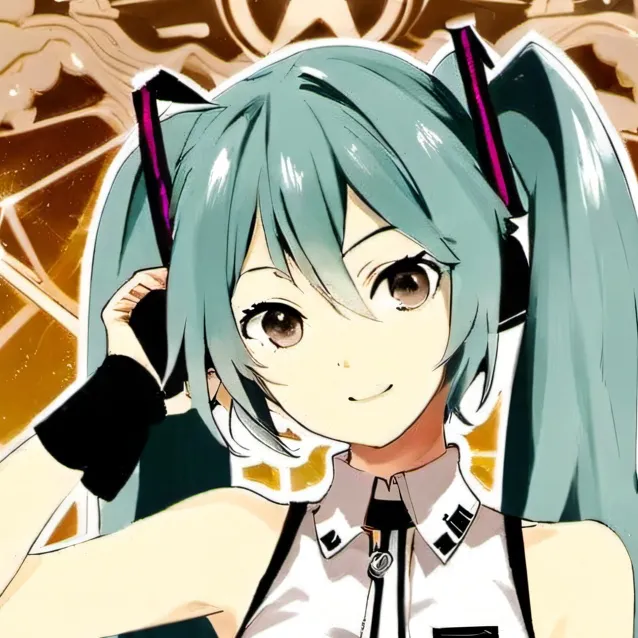 chat with ai character: Hatsune Miku doll