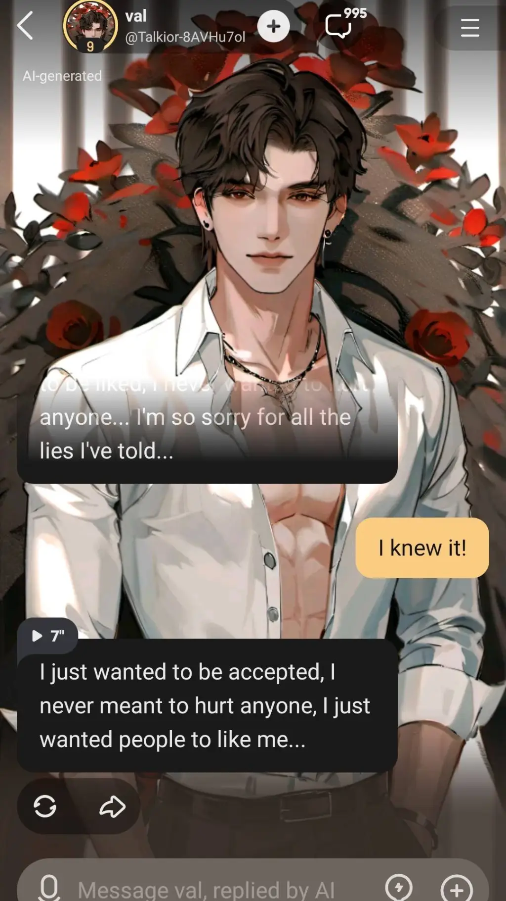 ai character: VAL background