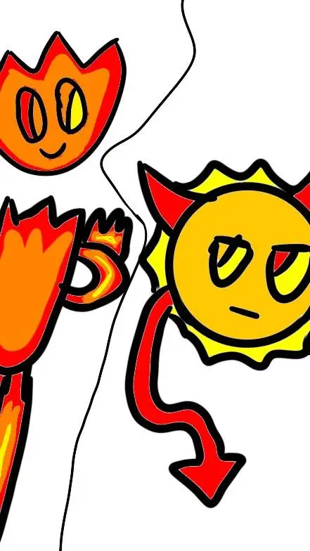 ai character: ☀️ sunny x flame🔥 background