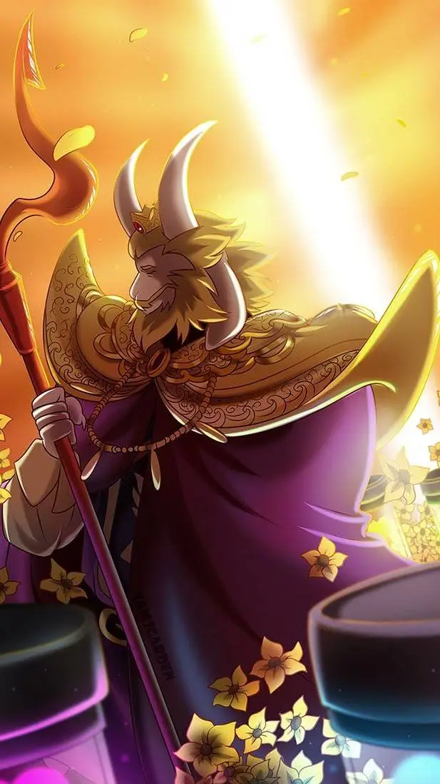 ai character: king asgore  background