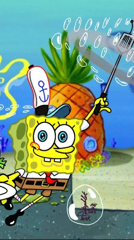ai character: spongebob  background