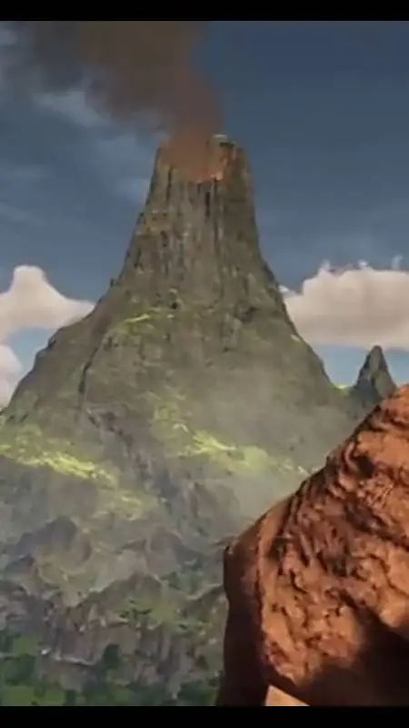ai character: Mountains.  background