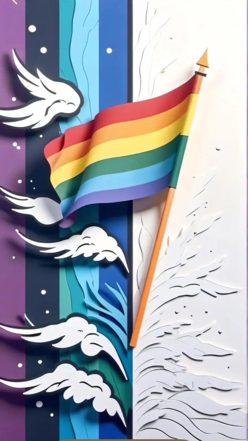 ai character: Pride Flag background