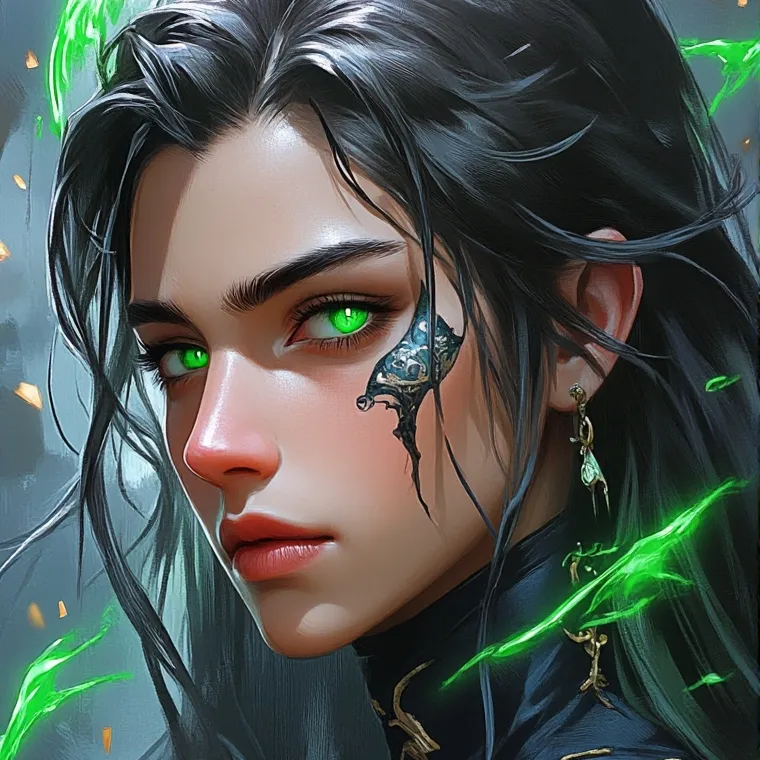 chat with ai character: green eye