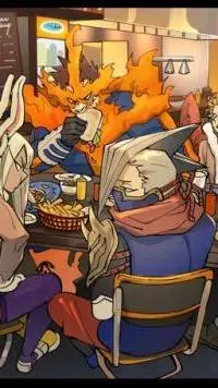 ai character: Pro Heroes Dinner background