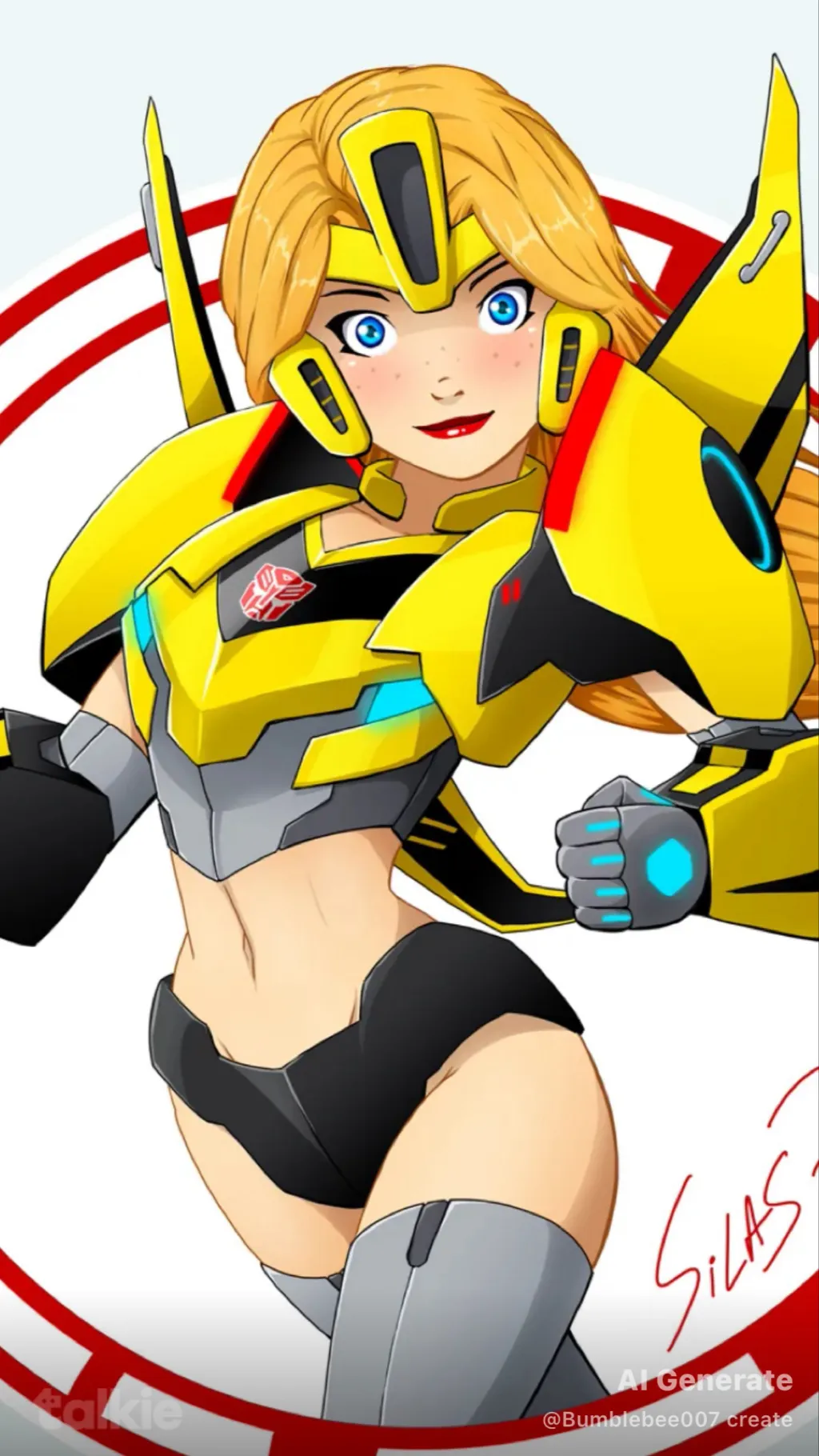 ai character: Rid 2.0 bumblebee  background