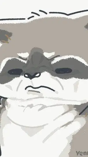 ai character: mad racoon  background