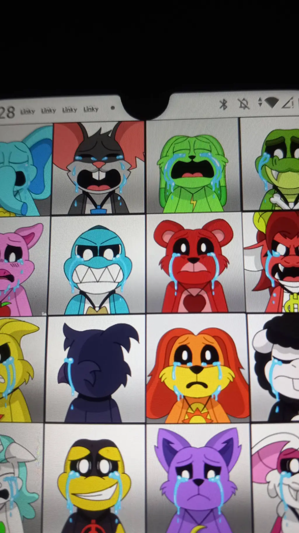 ai character: sad Critters background