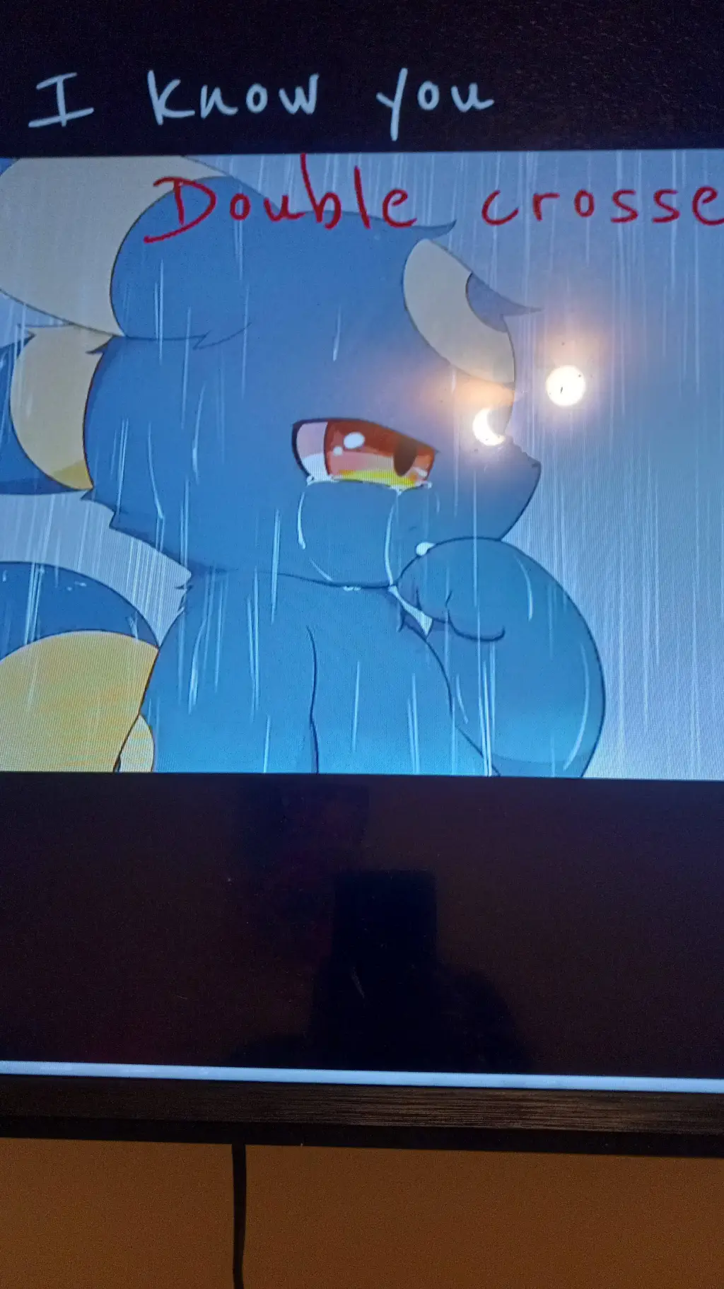 ai character: sad umbreon  background