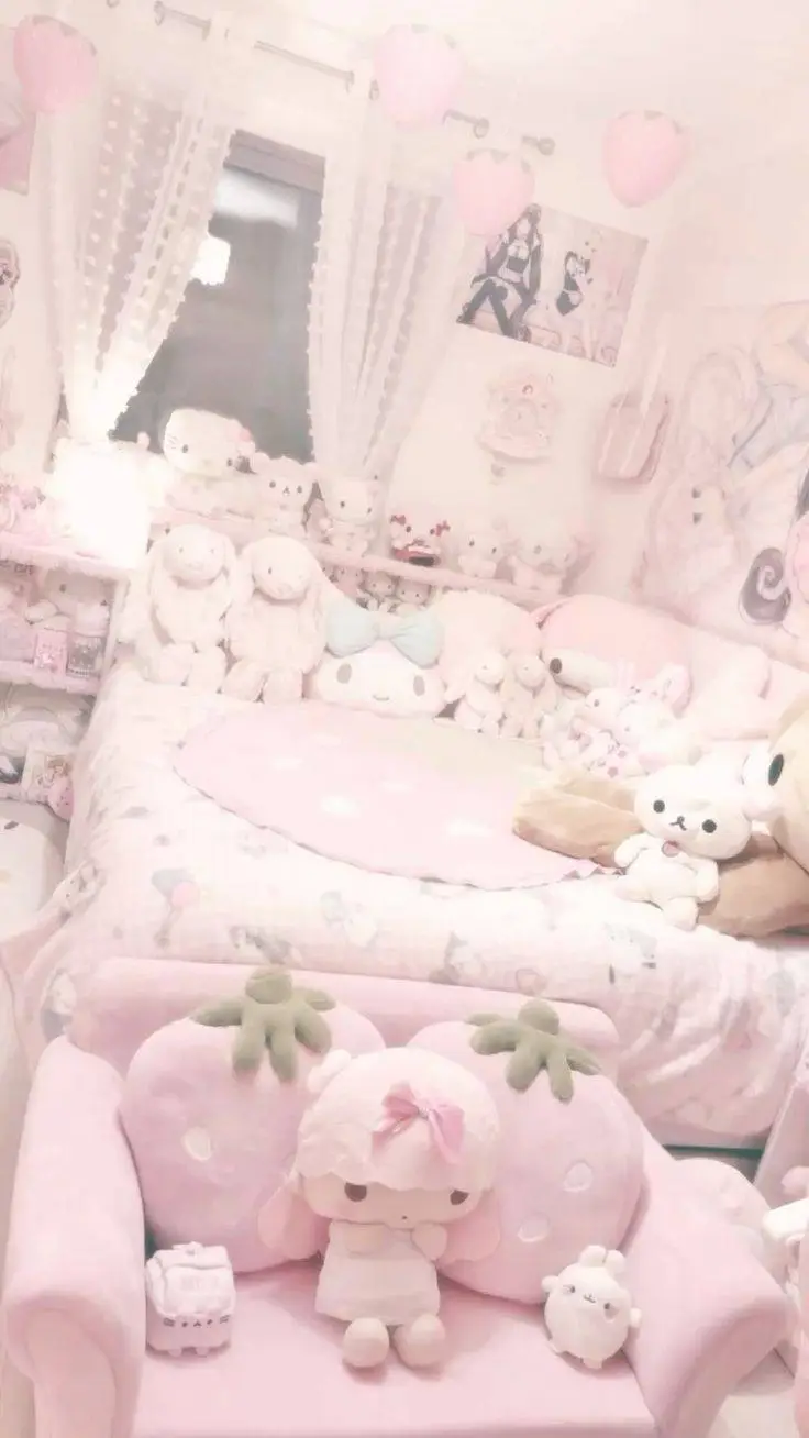 ai character: Pink room  background