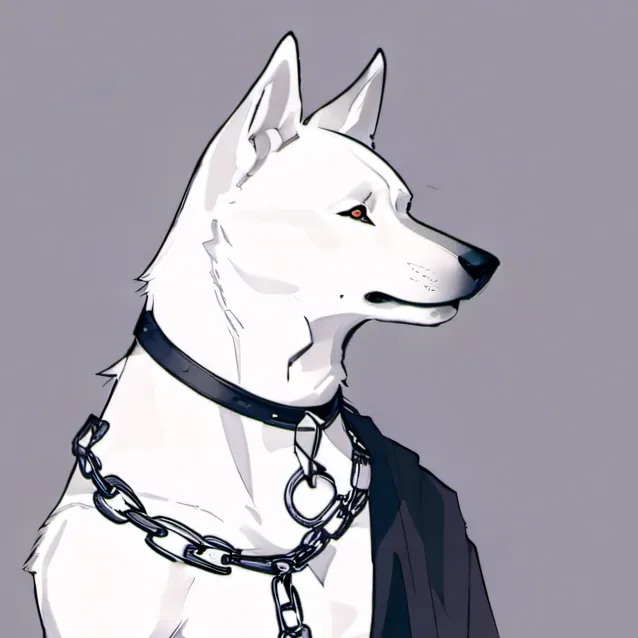 chat with ai character: Chained up Dog 