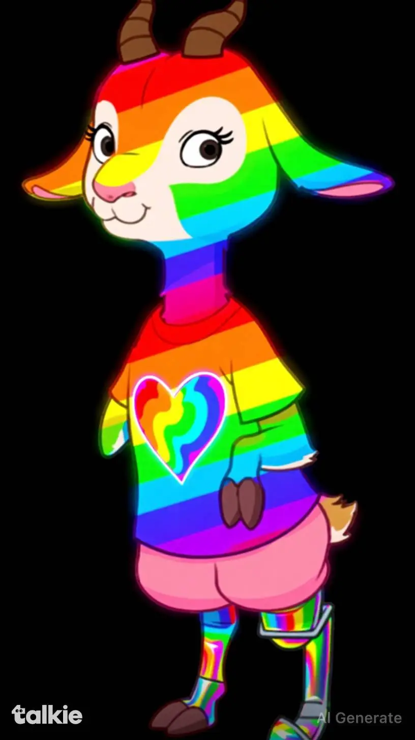 ai character: rainbow Audrey background