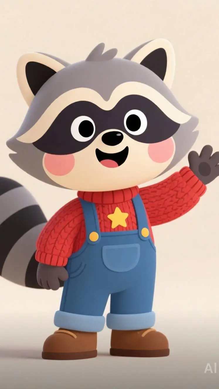 ai character: Cedar raccoon background