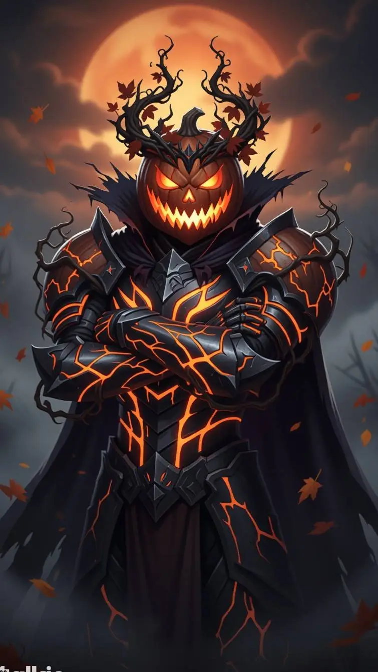 ai character: pumpking background