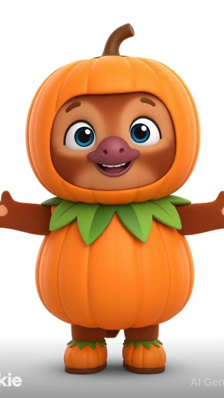 ai character: pumpkin Teddy background