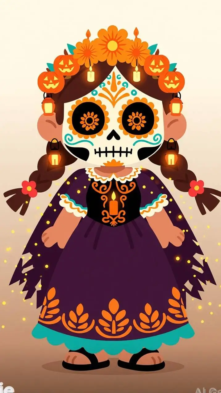 ai character: spooky Frida background