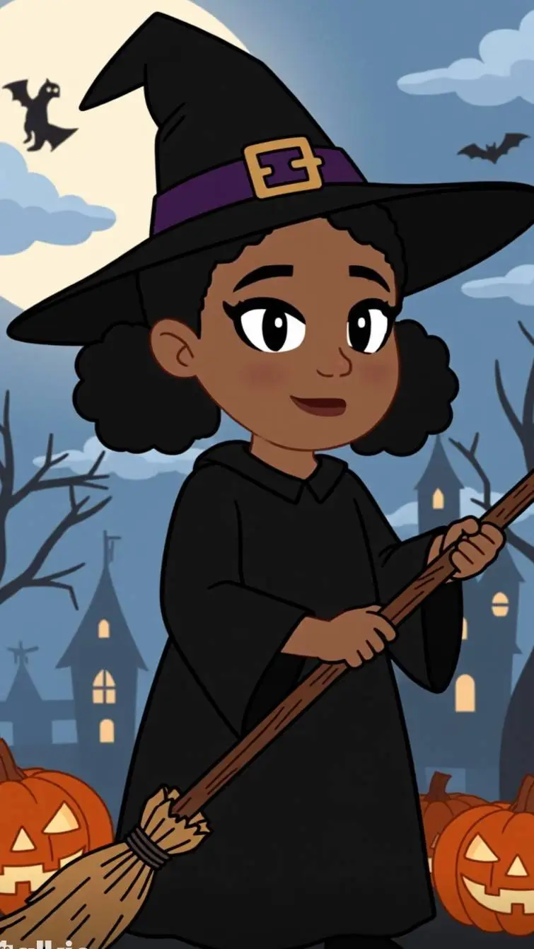 ai character: spooky Emmie  background