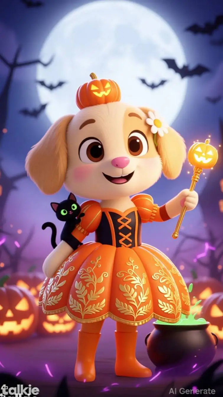 ai character: spooky Amber background