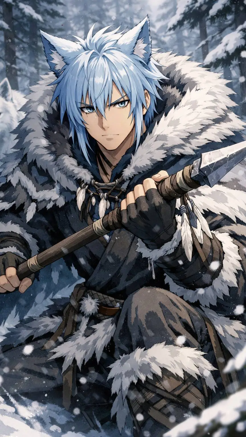 ai character: Glacier snowfang background