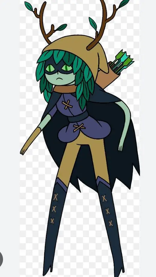 ai character: Huntress Wizard 🌿🍂 background
