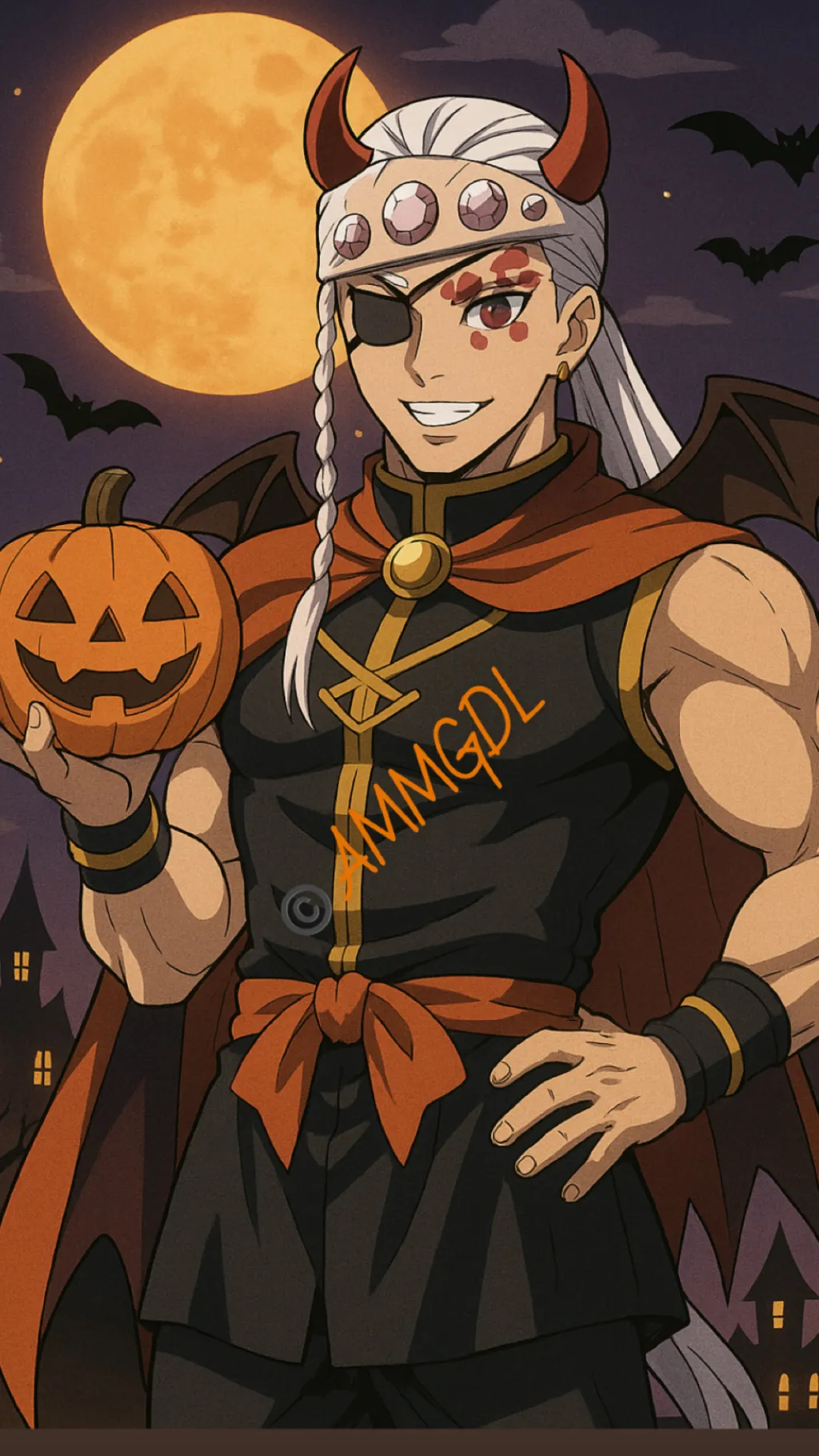 ai character: Halloween Tengen background