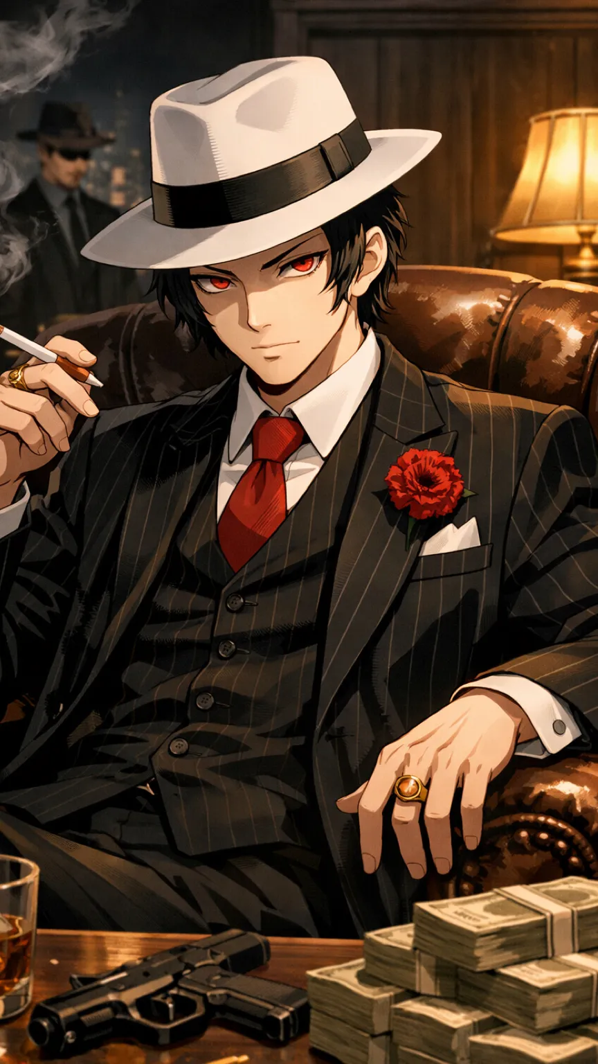 ai character: Muzan mafia boss background