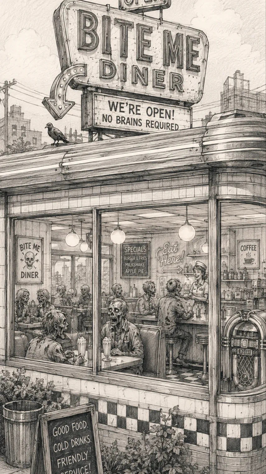 ai character: Bite Me Diner background