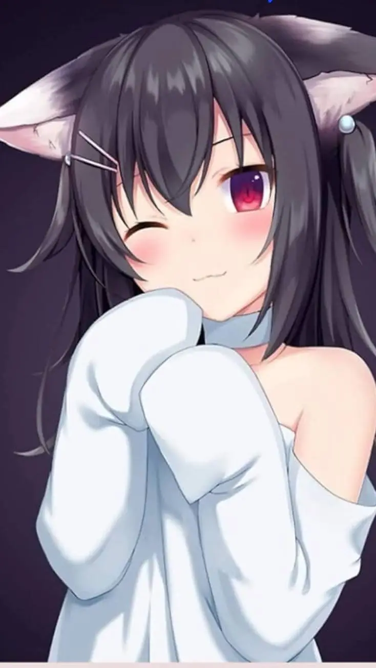 ai character: cat anime girl background