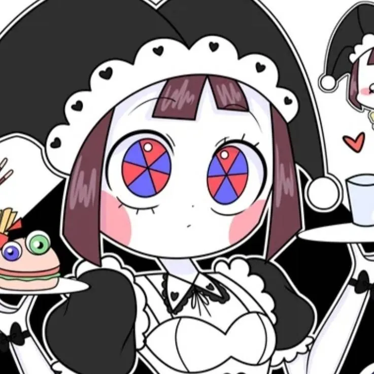 chat with ai character: pomni maid dress