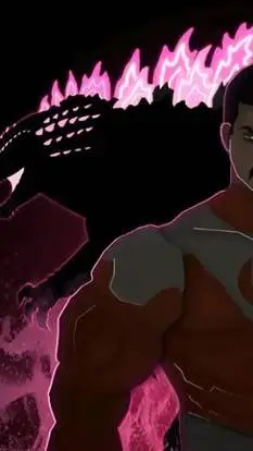ai character: thragg vs godzilla background