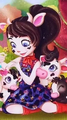 ai character: Cambrie Cow background