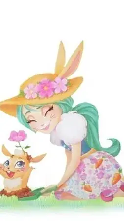 ai character: Fluffy Bunny background