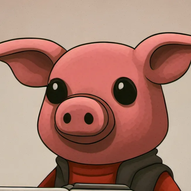 chat with ai character: piggy with a gun