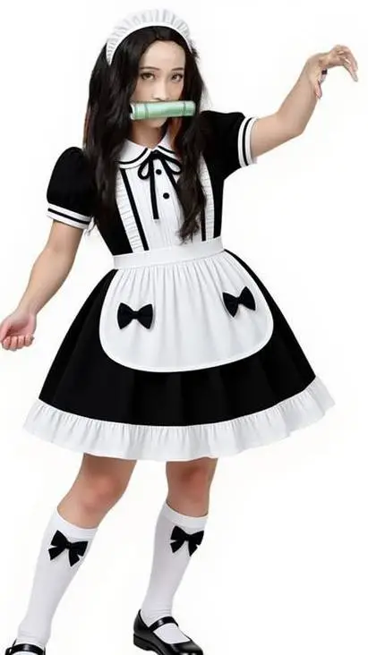 ai character: maid nezuko  background