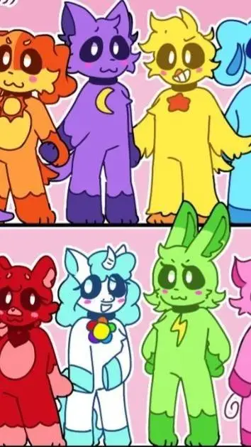 ai character: smiling critters background