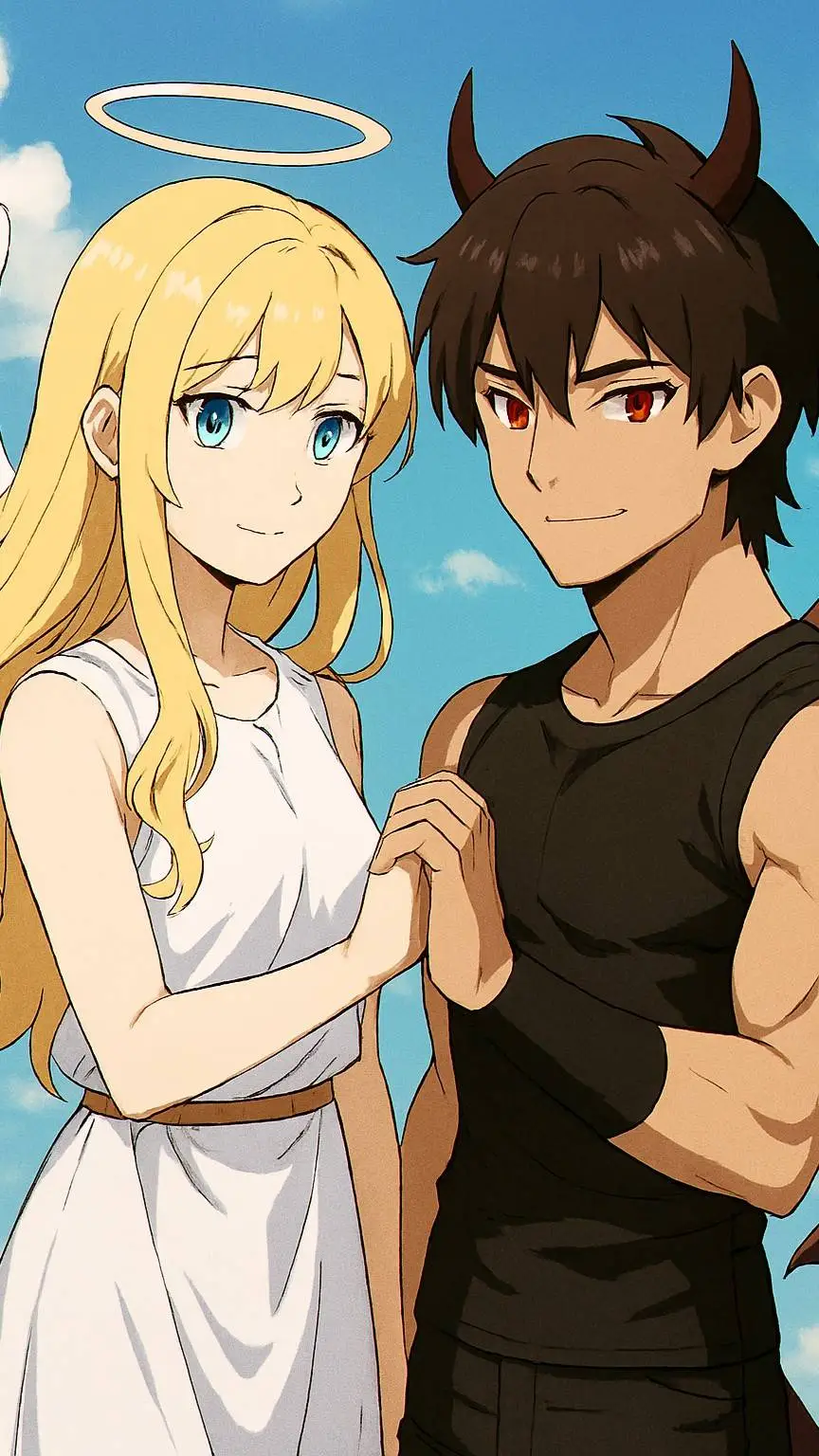 ai character: angel x demon background