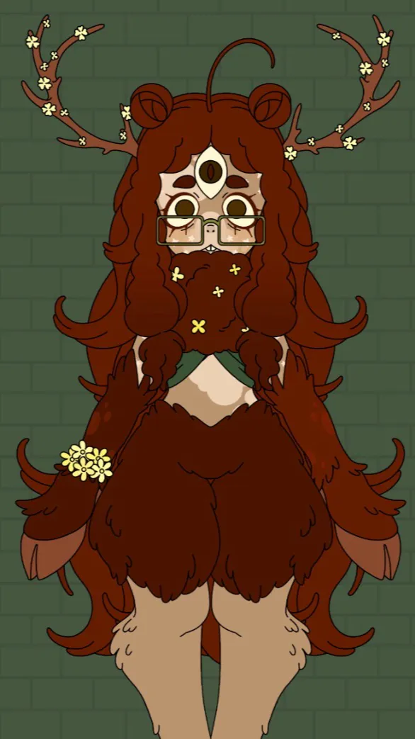 ai character: Auburn Green background