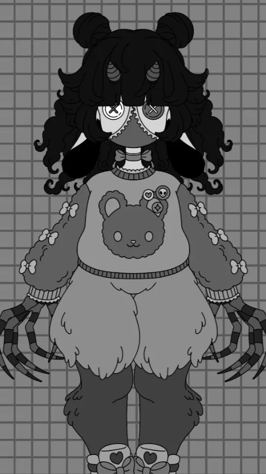 ai character: Black and white background