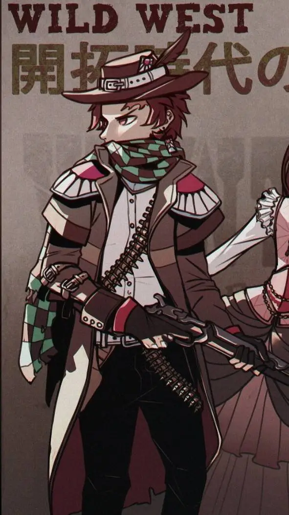 ai character: kny Cowboy au background